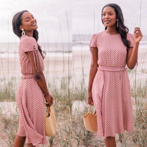 Gal Meets Glam Corinne Polka Dot Midi Dress 10 NWT - Picture 2 of 10